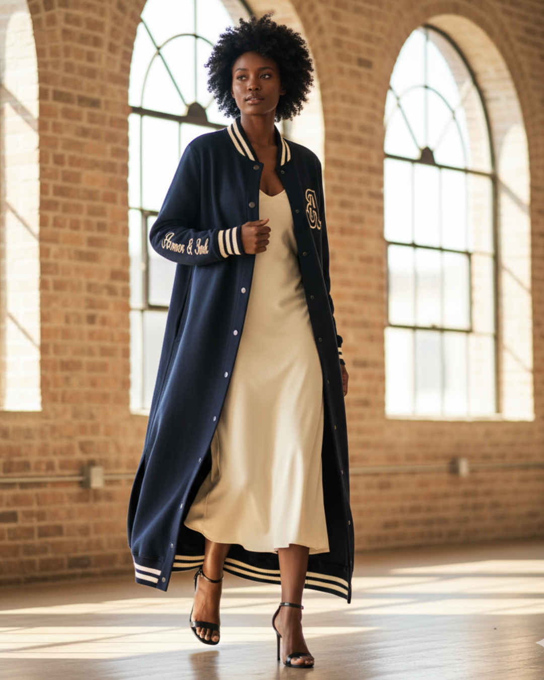 Signature Floorlength Letterman Sweater