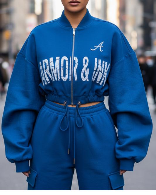 Bold Azure Bomber Jacket