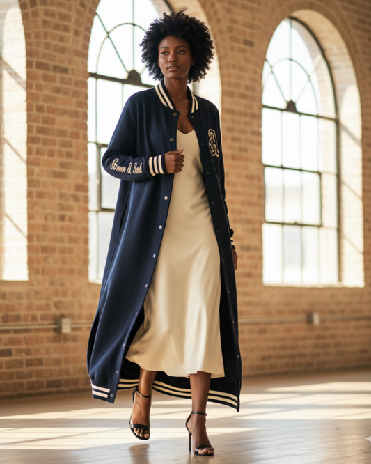 Signature Floorlength Letterman Sweater